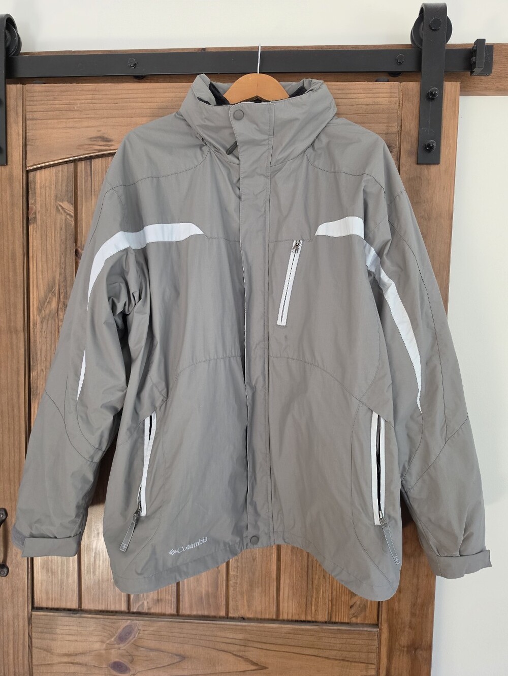 Columbia Men's Light Gray Interchange Ski Jacket XL